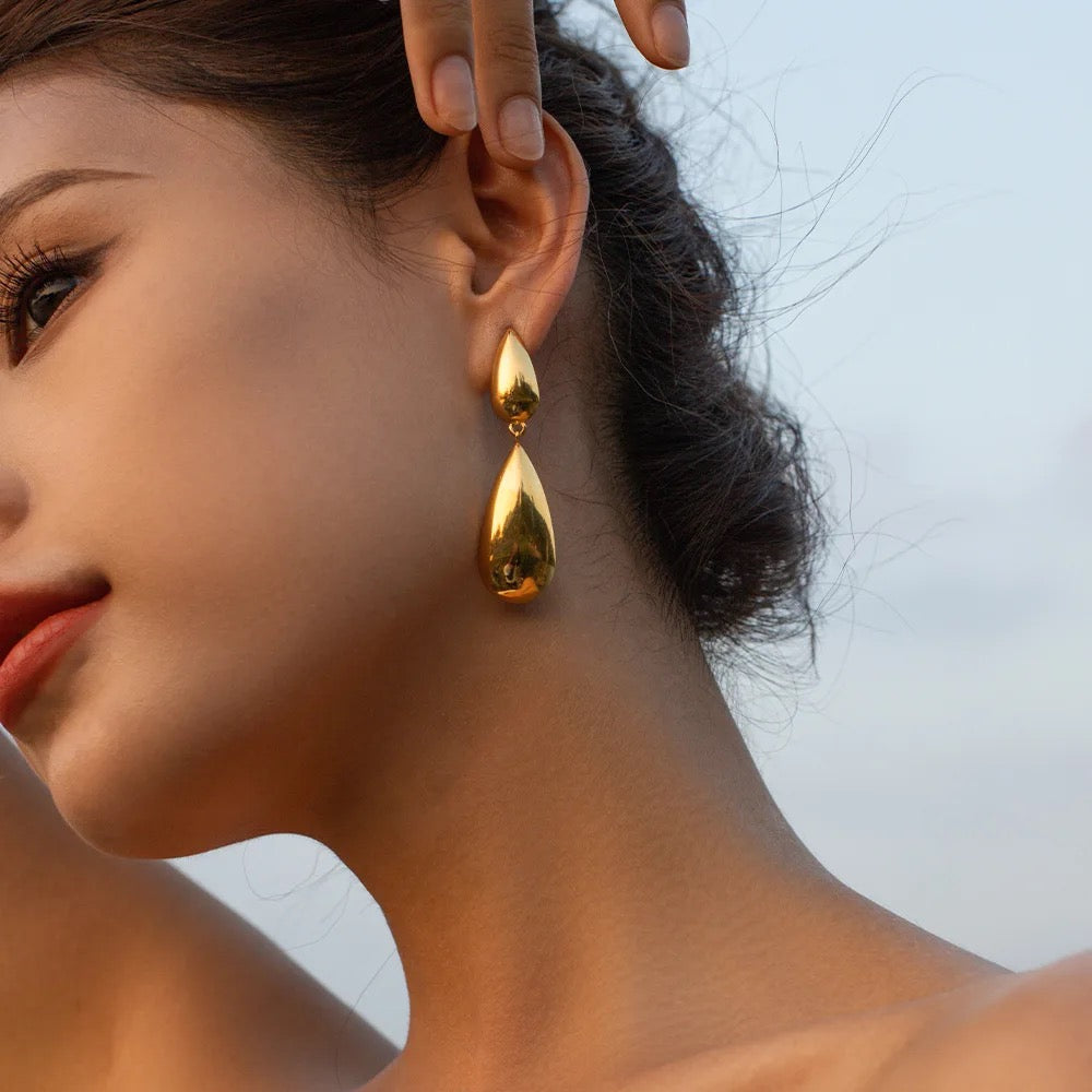 Deja 18k Gold Plated Drop Earrings