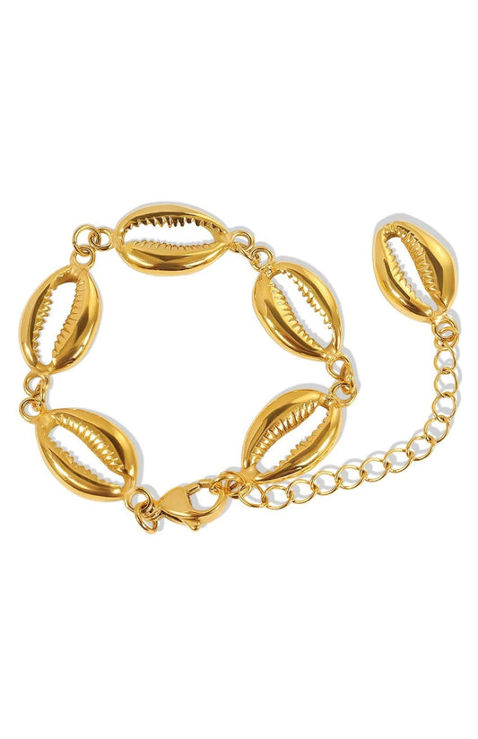 Maari 18k Gold Plated Shell Chain Bracelet