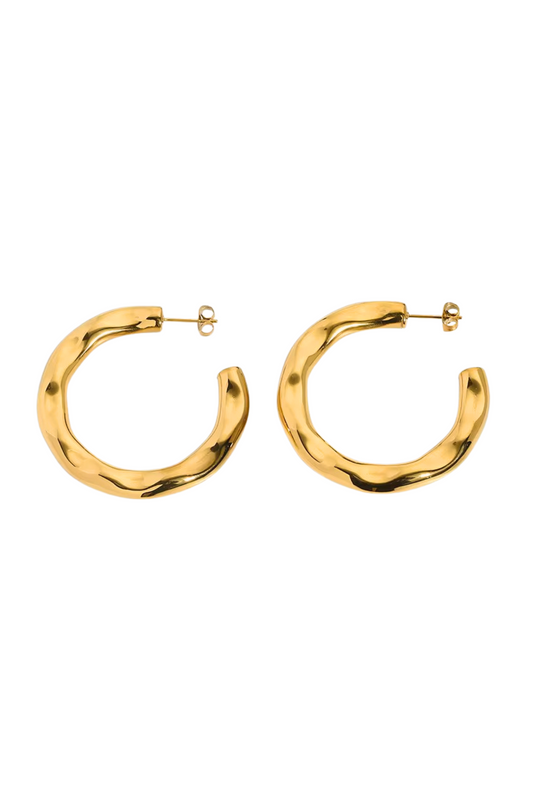 Ixchel 18k Gold Plated Molten Hoop Earrings