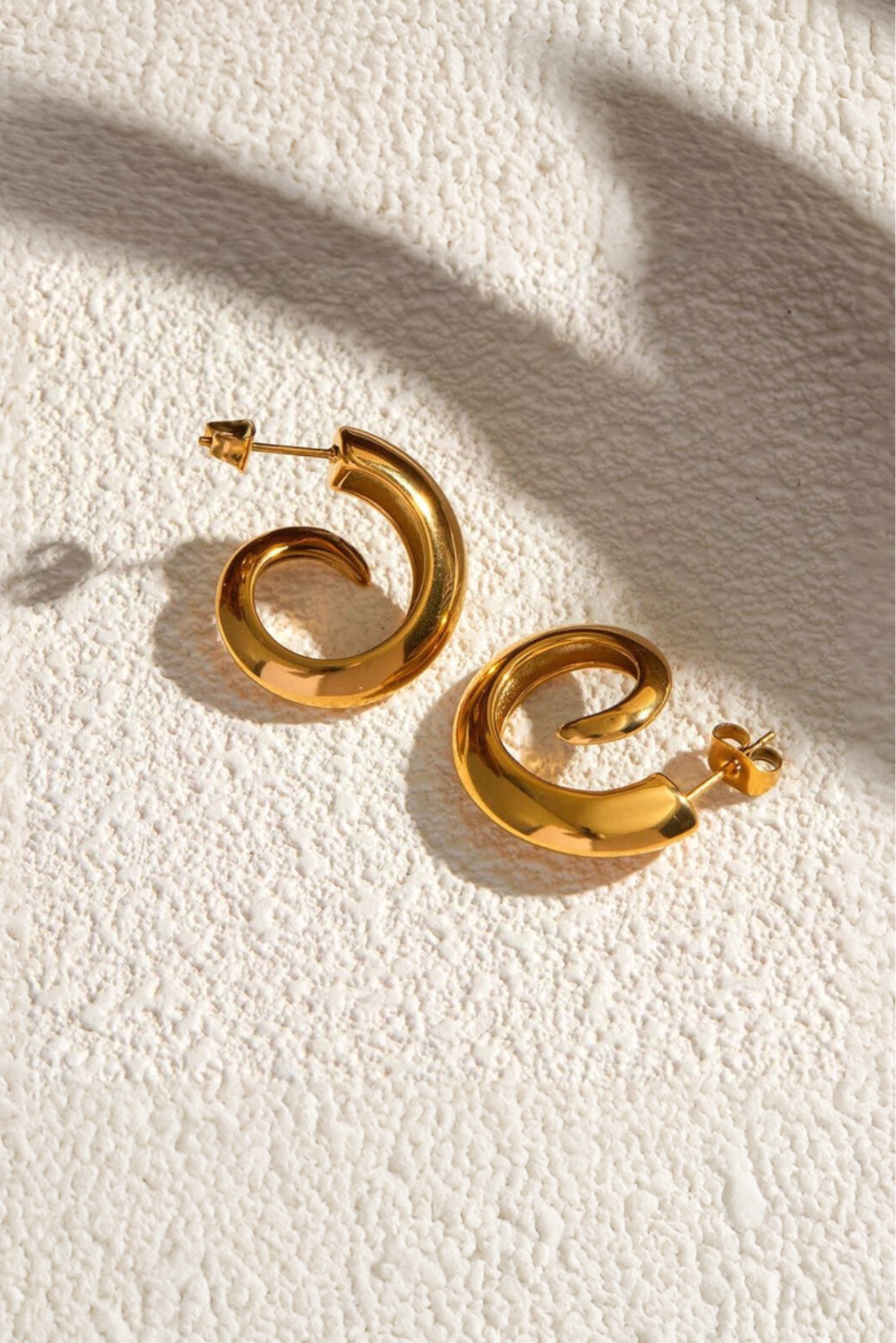 Azalea 18k Gold Plated Spiral Hoop Earrings