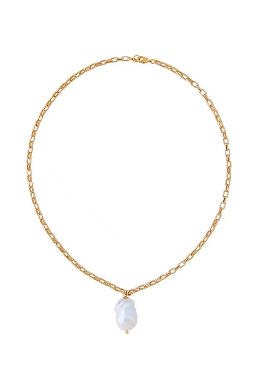 Ilia 18k Gold Plated Baroque Pearl Pendant Necklace