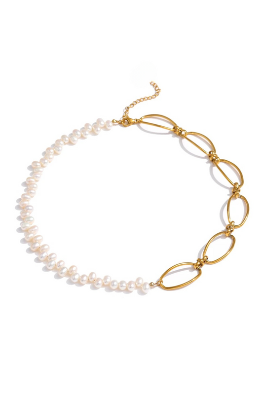 Ximena 18k Gold Plated Pearl Chain Choker