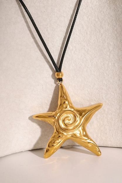 Dalaia 18k Gold Plated Starfish Pendant Cord Necklace