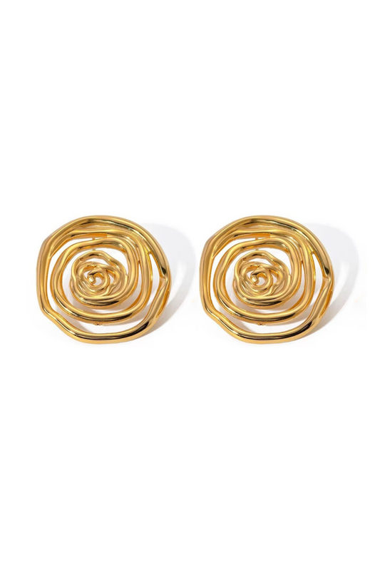 Sayulita 18k Gold Plated Spiral Statement Earrings