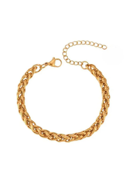 Davia 18k Gold Plated Braided Chain Bracelet