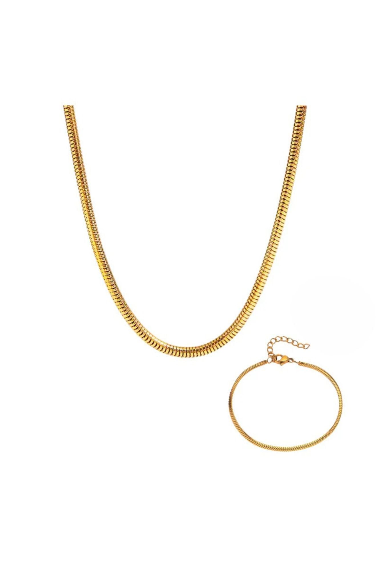 Rayna 18k Gold Plated Pearl Flex Snake Chain Necklace