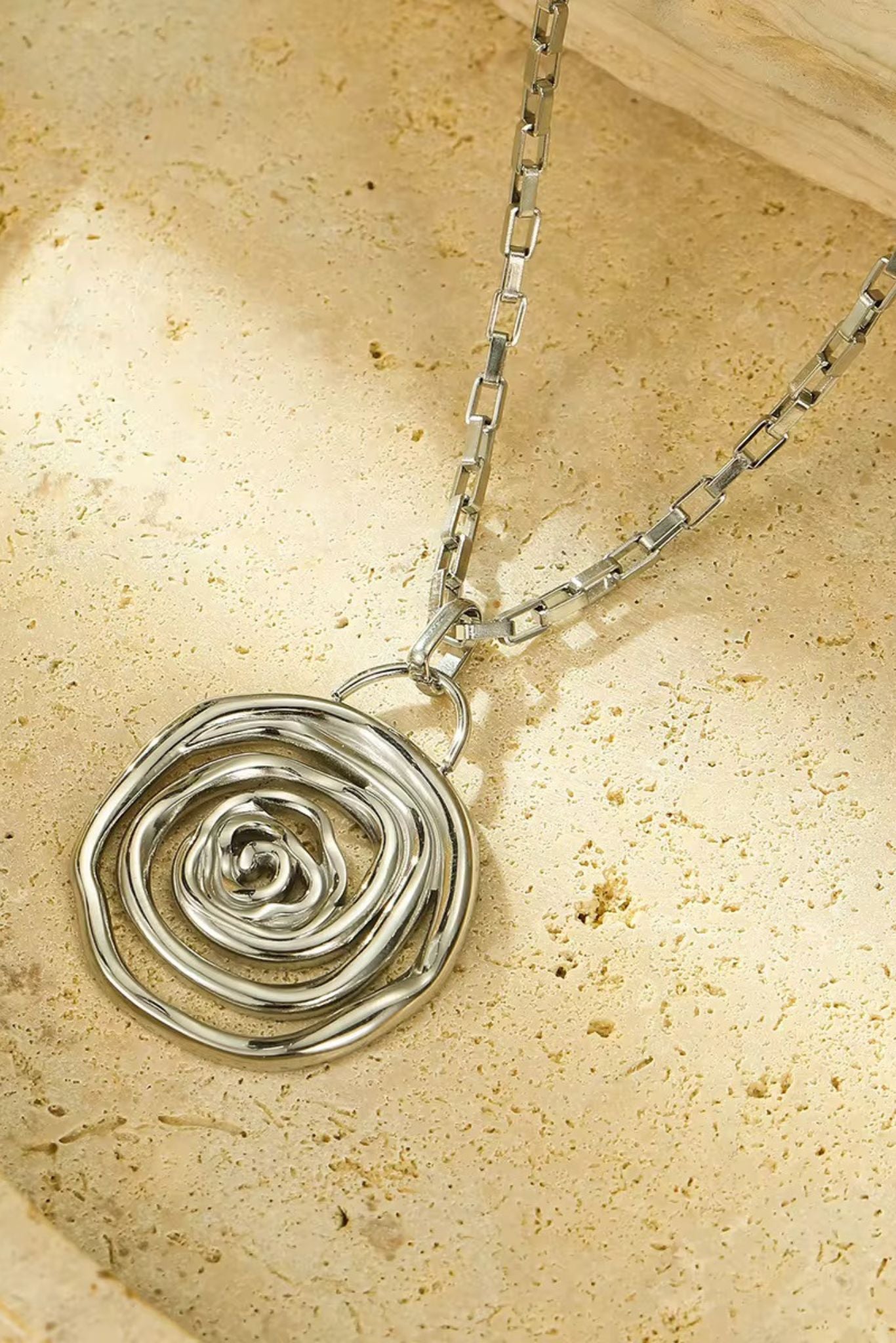 Sayulita 18k Gold Plated Spiral Pendant Necklace