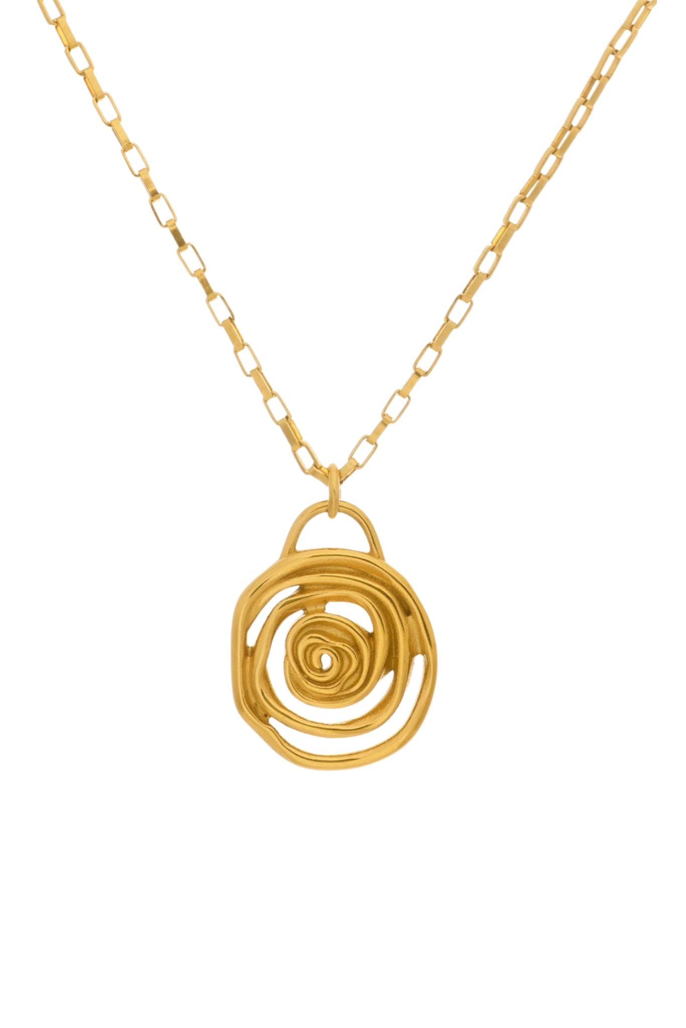 Sayulita 18k Gold Plated Spiral Pendant Necklace