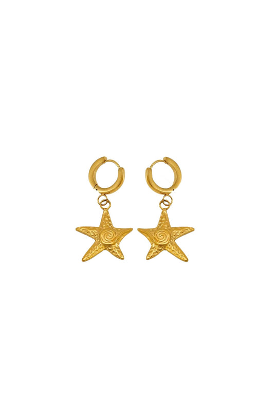 Dalaia 18k Gold Plated Starfish Huggie Earrings