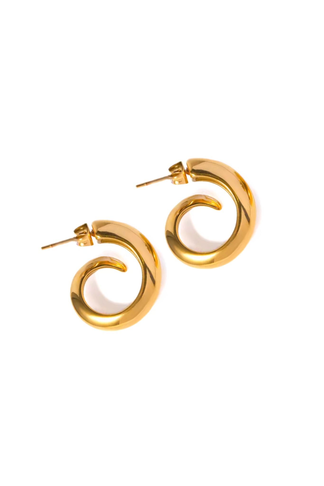 Azalea 18k Gold Plated Spiral Hoop Earrings