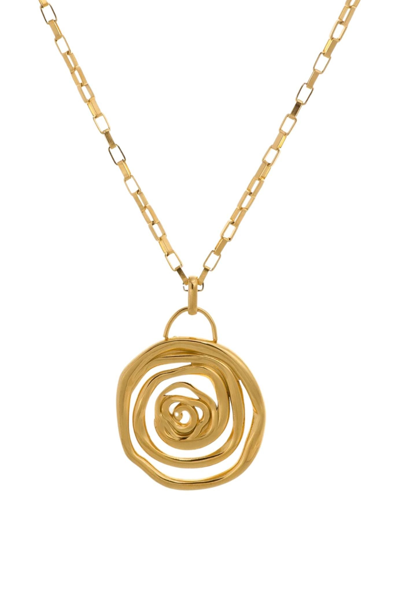 Sayulita 18k Gold Plated Spiral Pendant Necklace