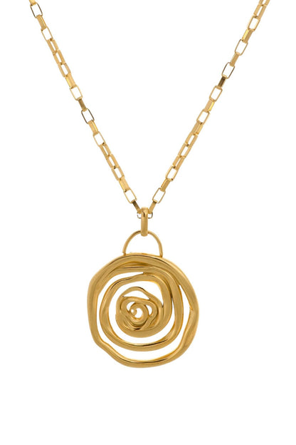 Sayulita 18k Gold Plated Spiral Pendant Necklace