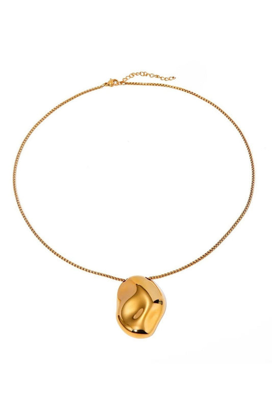 Zoya 18k Gold Plated Hammered Pendant Necklace