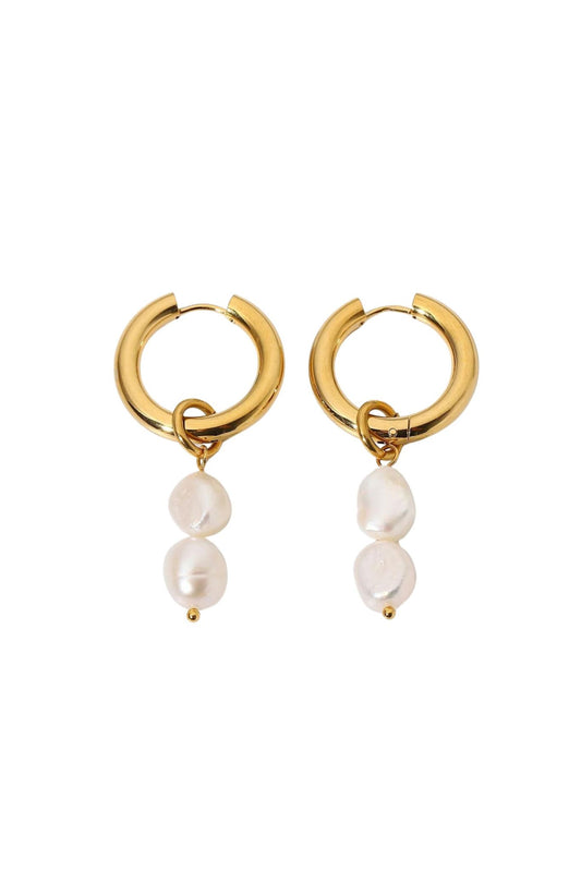 Alora 18k Gold Plated Pearl Drop Earrings