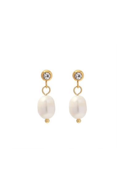 Thaís 18k Gold Plated Pearl Drop Earrings