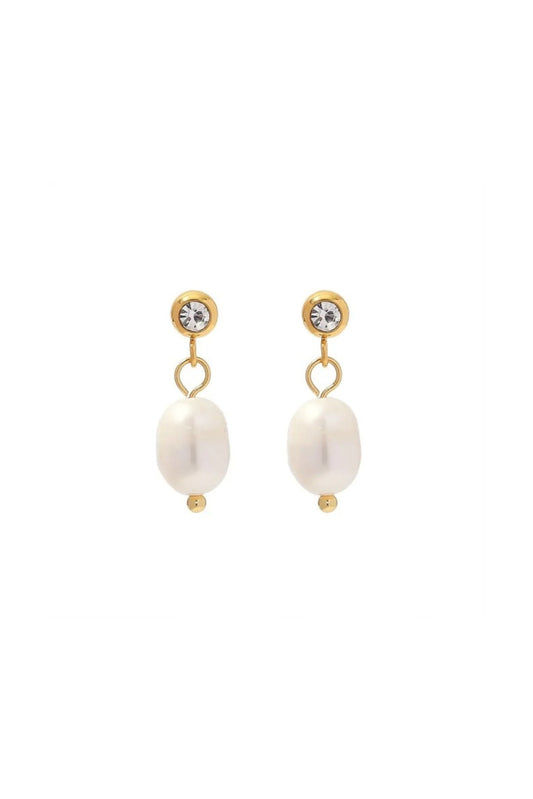 Thaís 18k Gold Plated Pearl Drop Earrings