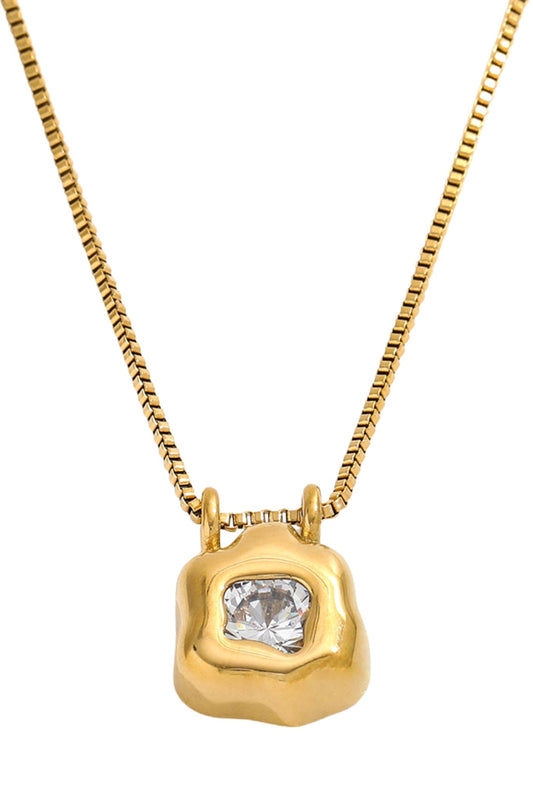 Marra 18k Gold Plated Molten Pendant Necklace- Small