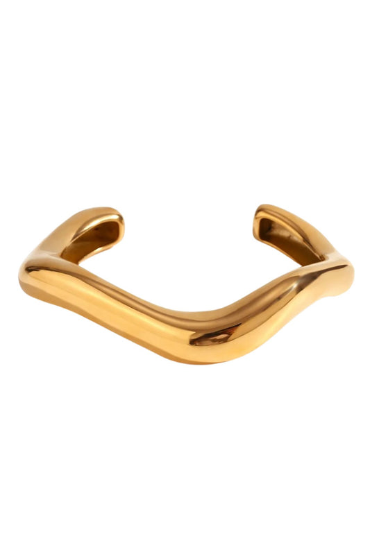 Zuri 18k Gold Plated Molten Cuff Bracelet