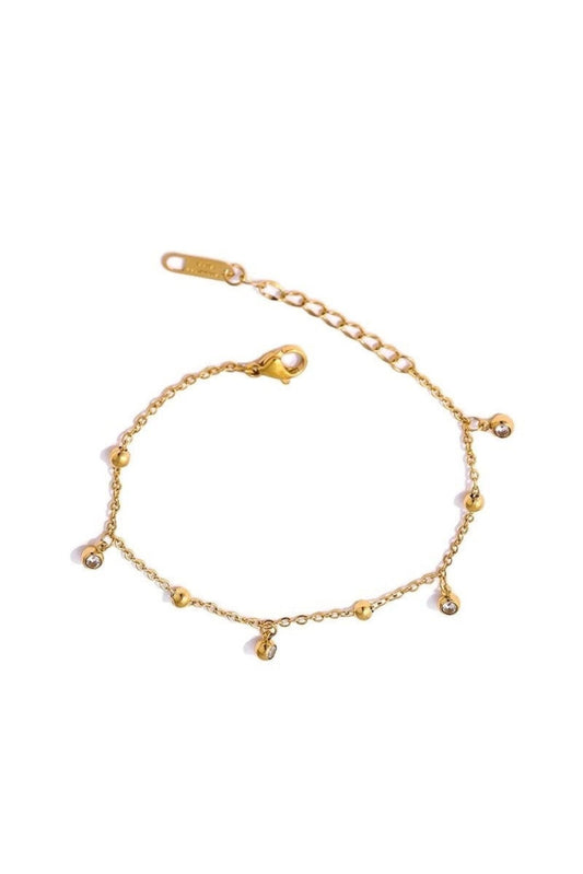 Mila 18k Gold Plated Bezel Drop Bracelet