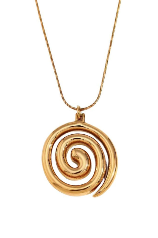 Azalea 18k Gold Plated Spiral Shell Pendant Necklace