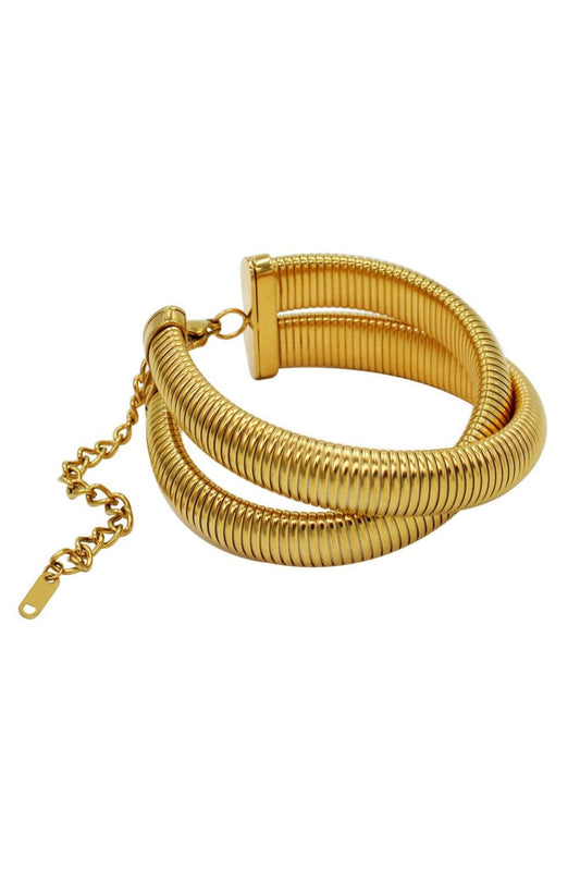 Eydís 18k Gold Plated Layered Flex Snake Chain Bracelet