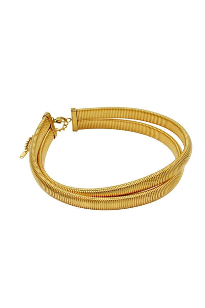 Eydís 18k Gold Plated Layered Flex Snake Chain Choker Necklace