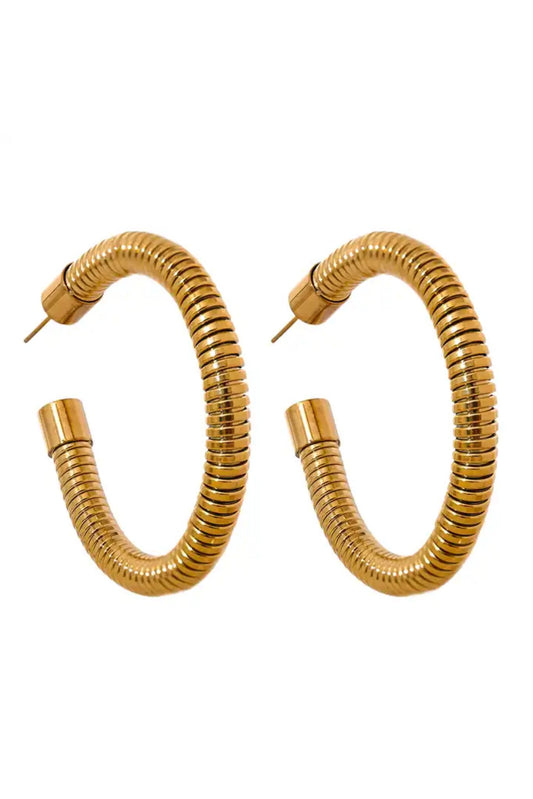 Rayna 18k Gold Plated Flex Snake Chain Hoop Earrings