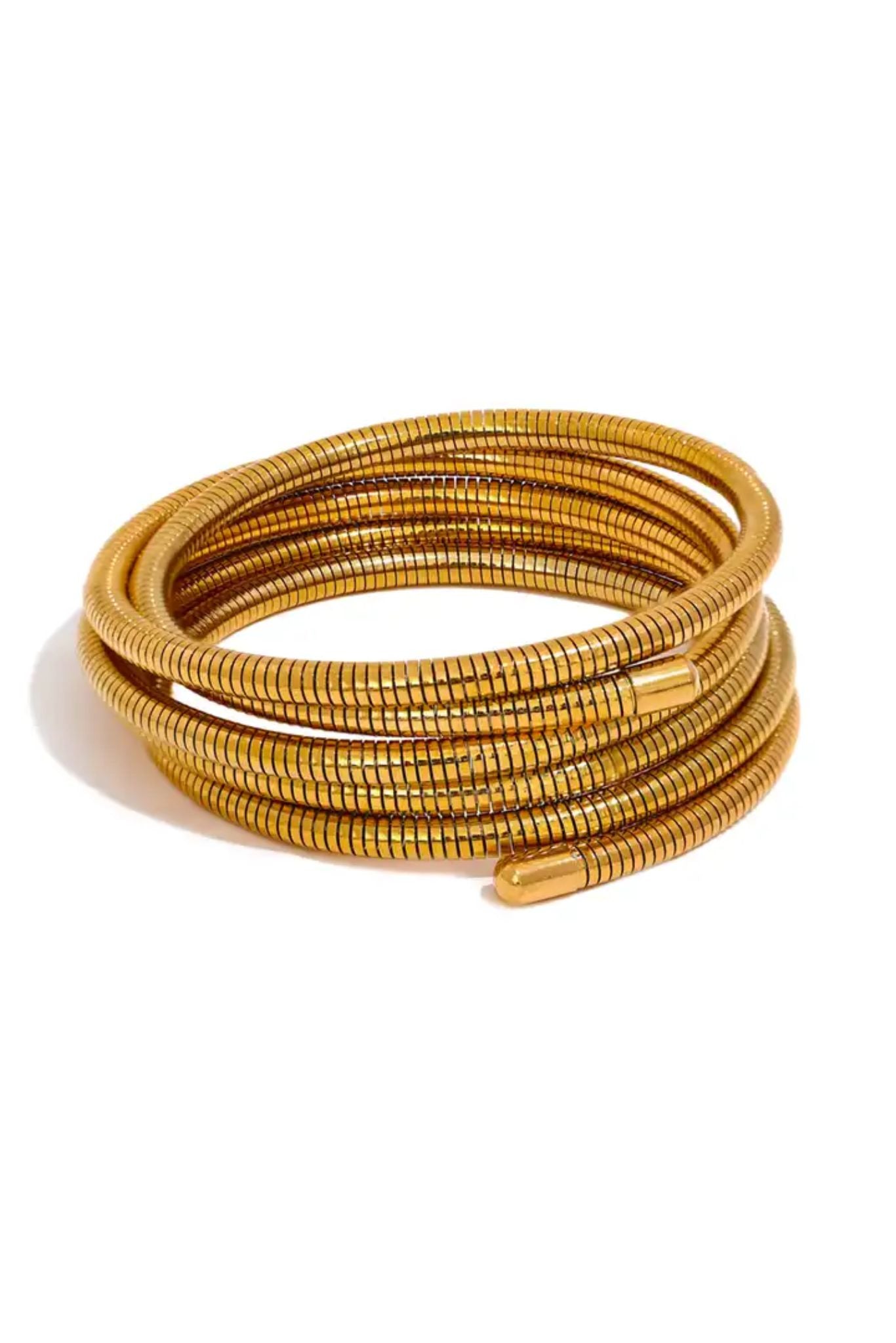 Rayna 18k Gold Plated Flex Snake Chain Wrap Bracelet