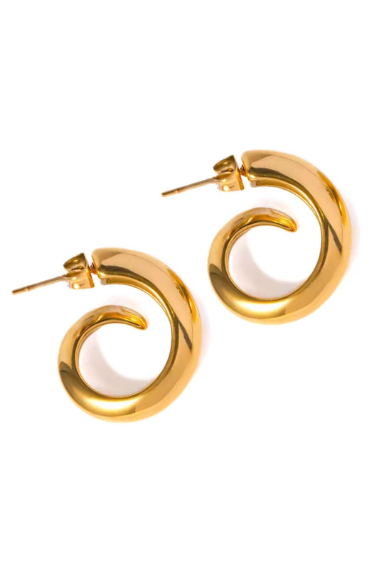 Azalea 18k Gold Plated Spiral Hoop Earrings