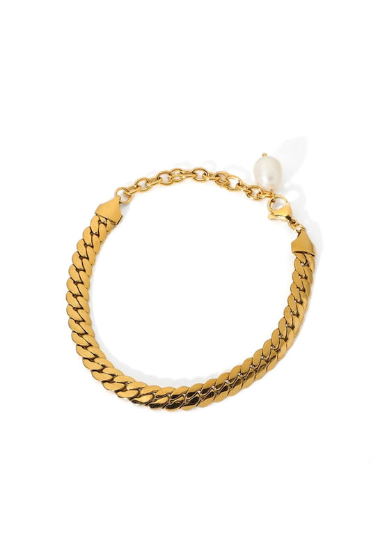 Sofia 18k Gold Plated Pearl Chain Bracelet