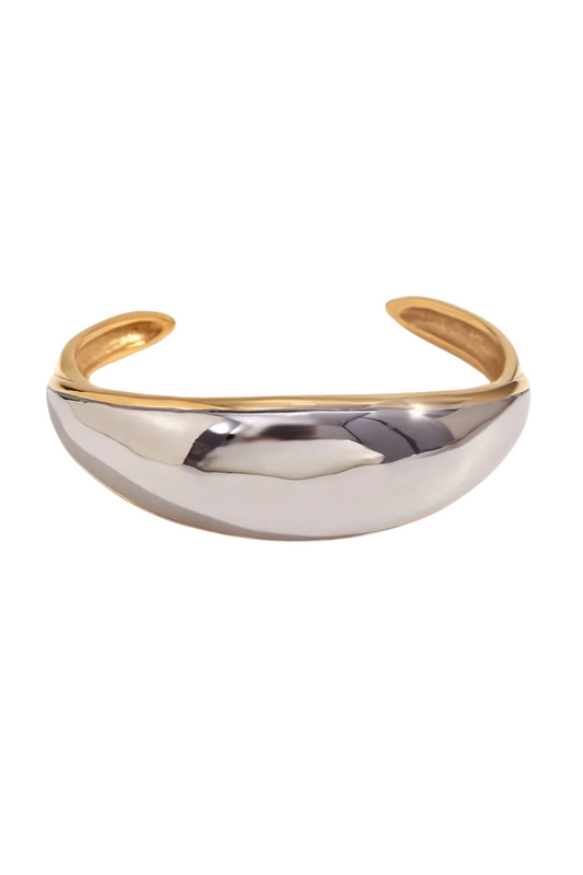 Maja 18k Gold Plated Two-Tone Cuff Bracelet