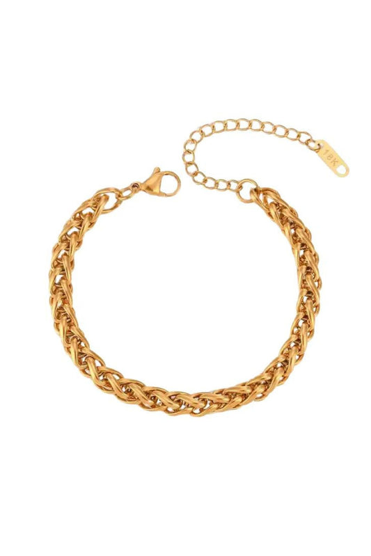 Davia 18k Gold Plated Braided Chain Bracelet
