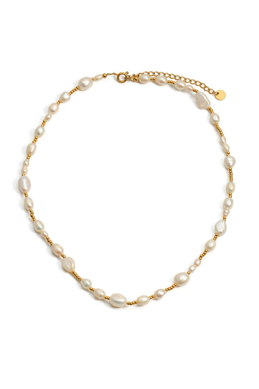 Cassia 18k Gold Plated Beaded Pearl Necklace