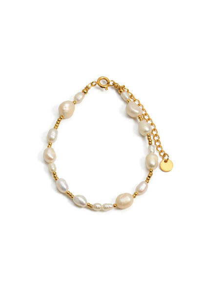 Cassia 18k Gold Plated Beaded Pearl Bracelet