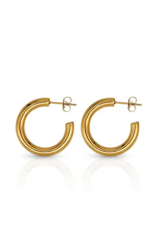 Palma 18k Gold Plated Tube Hoop Earrings