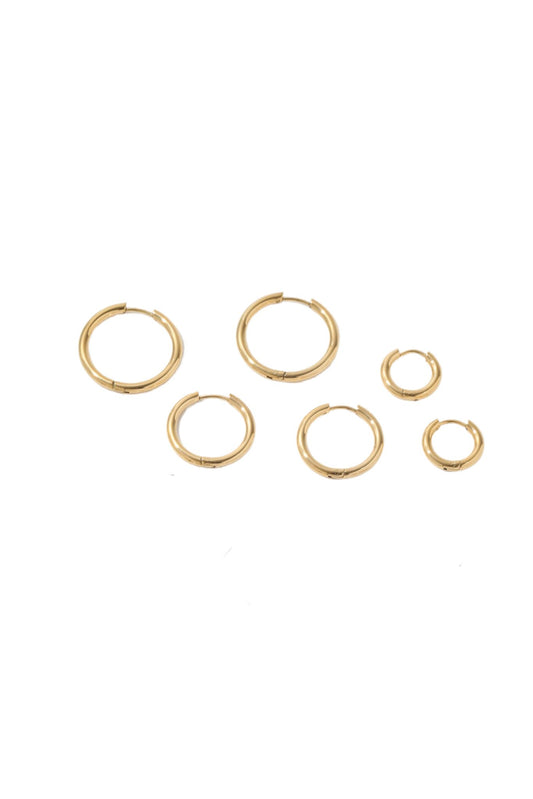 Ibiza 18k Gold Plated Classic Thin Hoop Earrings