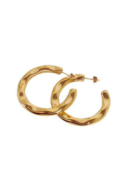 Ixchel 18k Gold Plated Molten Hoop Earrings